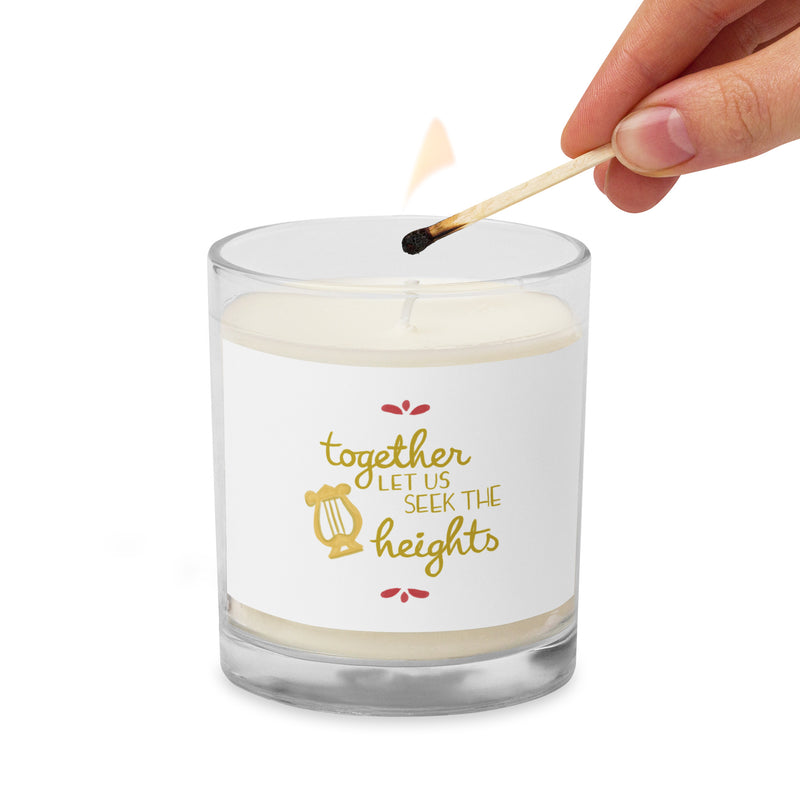 AXO Heights Glass Jar Soy Wax Candle being lighted