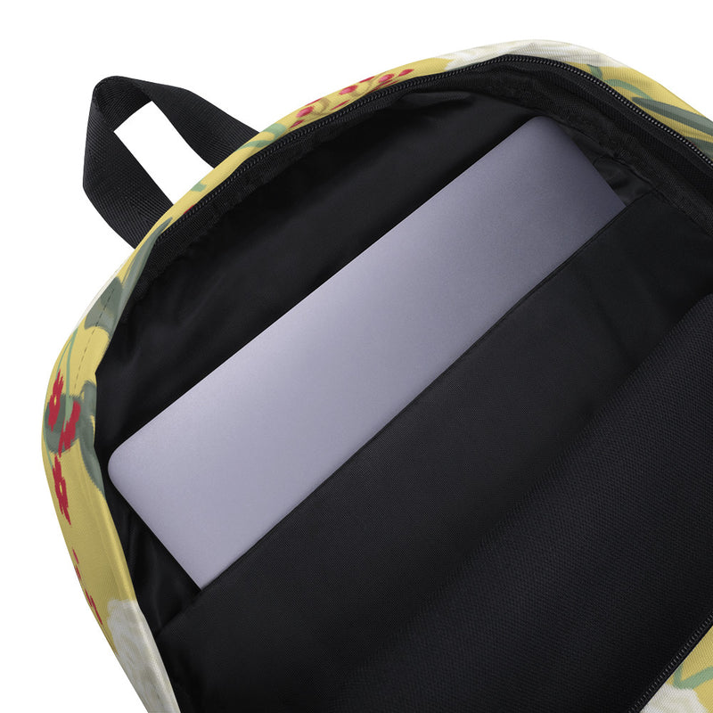 Chi Omega Sorority Backpack showing inside laptop compartment