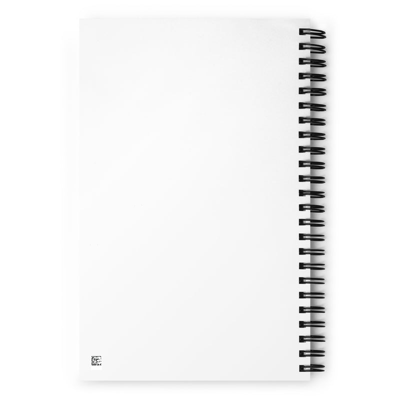 Chi Omega Repeat Spiral Notebook with repeat pattern in Chi O colors showing back coveer