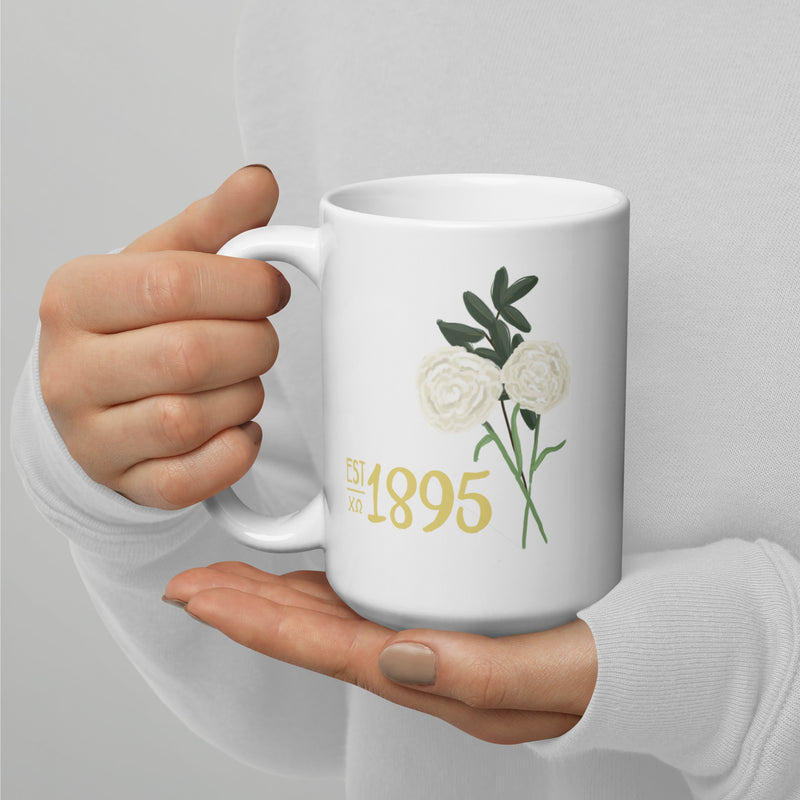 Chi Omega Double-Sided Mothers Day 15 oz Mug showing 1895 design