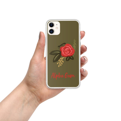 Alpha Gamma Delta Red Rose iPhone 11 Case, Green