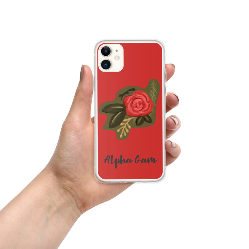 Alpha Gamma Delta Red Rose iPhone 11 Case