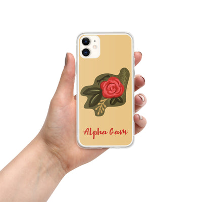 Alpha Gamma Delta Red Rose iPhone 11 Case in Gold