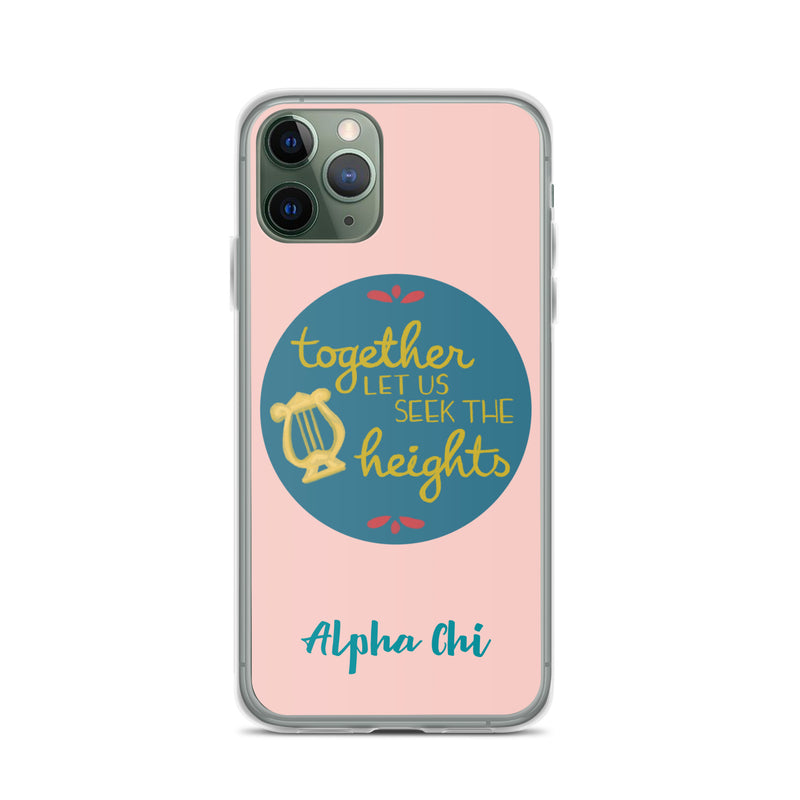 Alpha Chi Omega Together Let Us Seek The Heights Pink iPhone 11 Pro Case