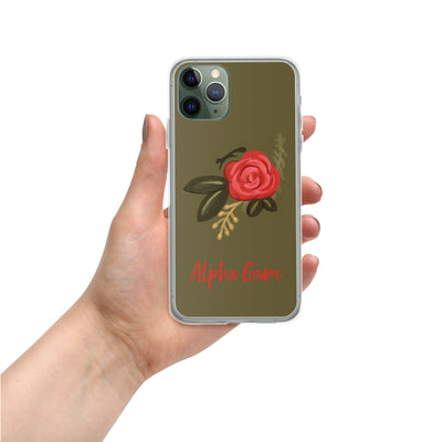 Alpha Gamma Delta Red Rose iPhone 11 Pro Case, Green
