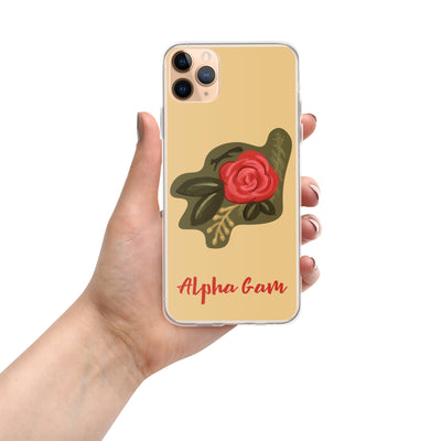 Alpha Gamma Delta Red Rose iPhone 11 Pro Max Case in Gold