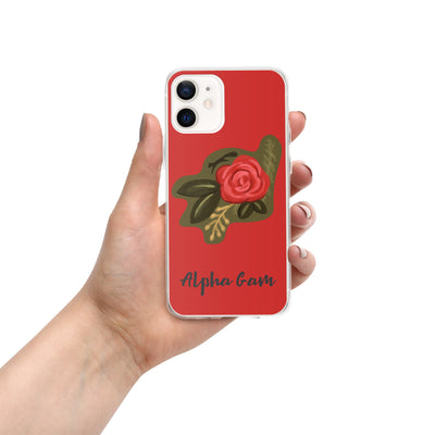 Alpha Gamma Delta Red Rose iPhone 12 Case