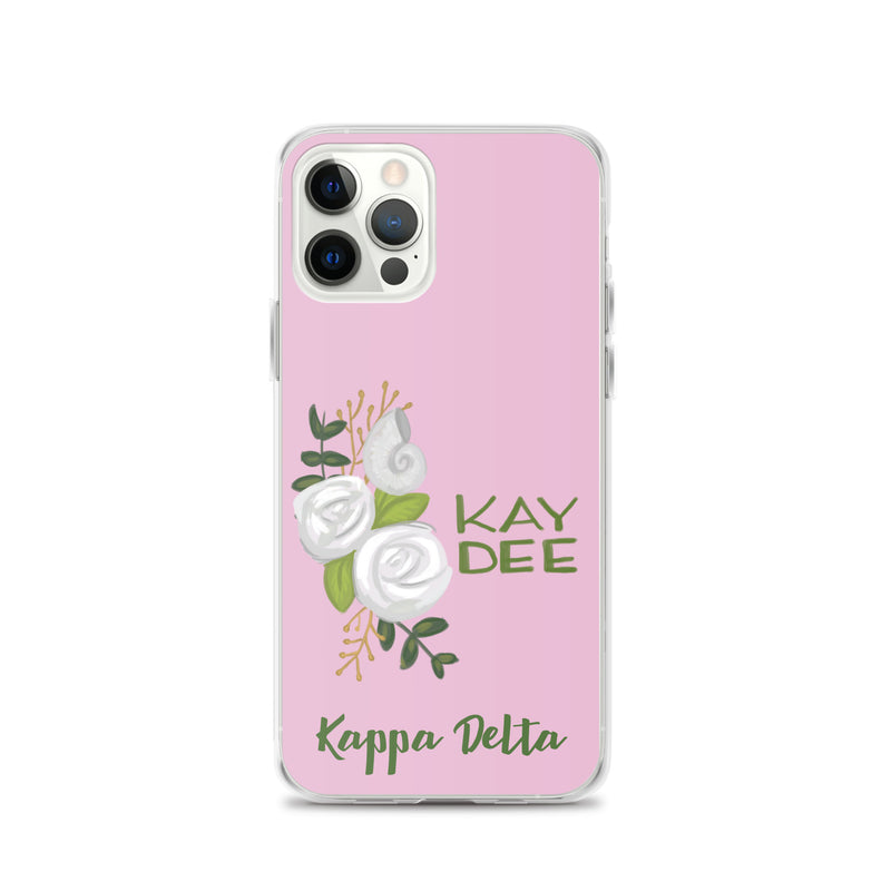 Kappa Delta Kay Dee White Rose Pink iPhone 12 Pro Case