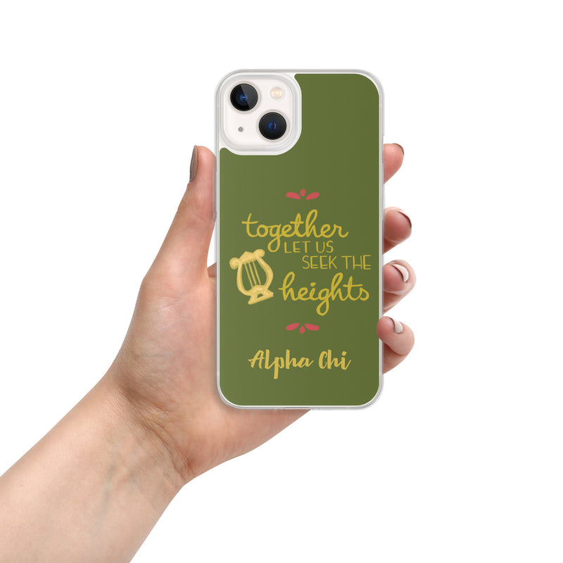 AXO Together Let Us Seek the Heights Motto Olive iPhone 13 Case