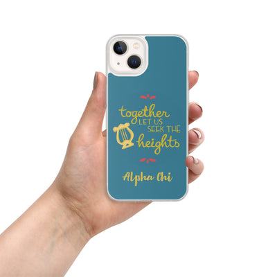 Alpha Chi Omega Motto Teal iPhone 13 Case