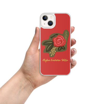 Alpha Gamma Delta Red Rose iPhone 13 Case