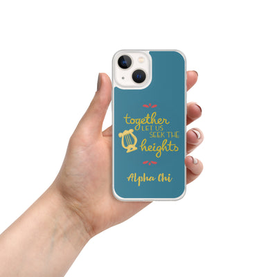 Alpha Chi Omega Motto Teal iPhone 13 mini Case