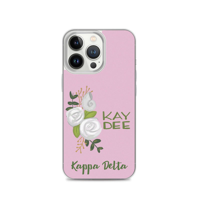 Kappa Delta Kay Dee White Rose Pink iPhone 13 Pro Case