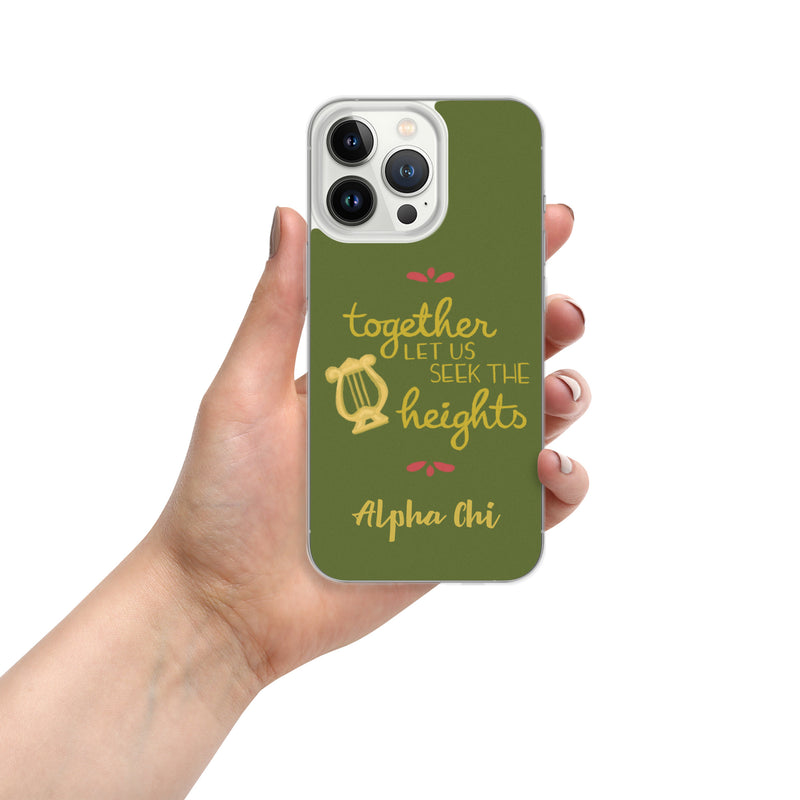 AXO Together Let Us Seek the Heights Motto Olive iPhone 13 Pro Case
