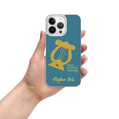 Alpha Chi Omega Lyre Real. Strong. Women Teal iPhone 13 Pro Case