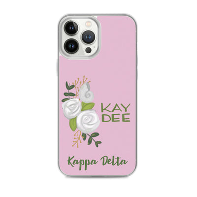 Kappa Delta Kay Dee White Rose Pink iPhone 13 Pro Max Case
