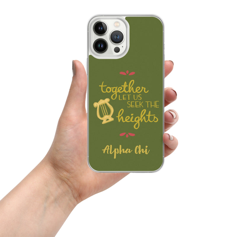 AXO Together Let Us Seek the Heights Motto Olive iPhone 13 Pro Max Case 