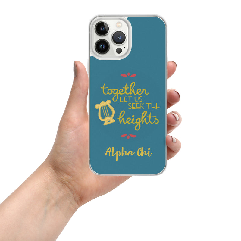 Alpha Chi Omega Motto Teal iPhone 13 Pro Max Case