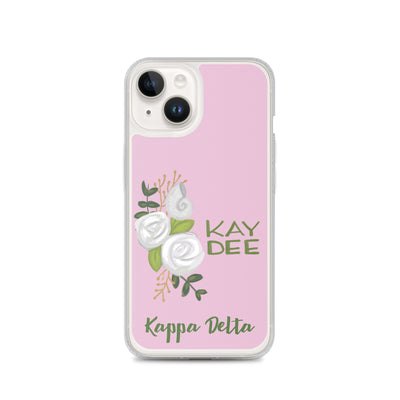Kappa Delta Kay Dee White Rose Pink iPhone 14 Case