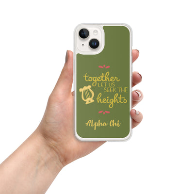 AXO Together Let Us Seek the Heights Motto Olive iPhone 14 Case