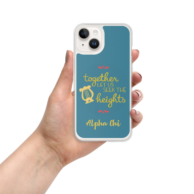 Alpha Chi Omega Motto Teal iPhone 14 Case