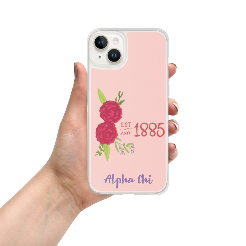 Alpha Chi Omega 1885 Founding Year Pink iPhone 14 Plus Case