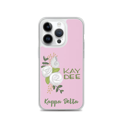 Kappa Delta Kay Dee White Rose Pink iPhone 14 Pro Case