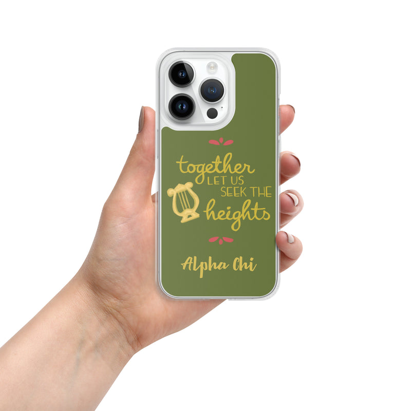 AXO Together Let Us Seek the Heights Motto Olive iPhone 14 Pro  Case
