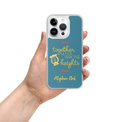Alpha Chi Omega Motto Teal iPhone 14 Pro Case