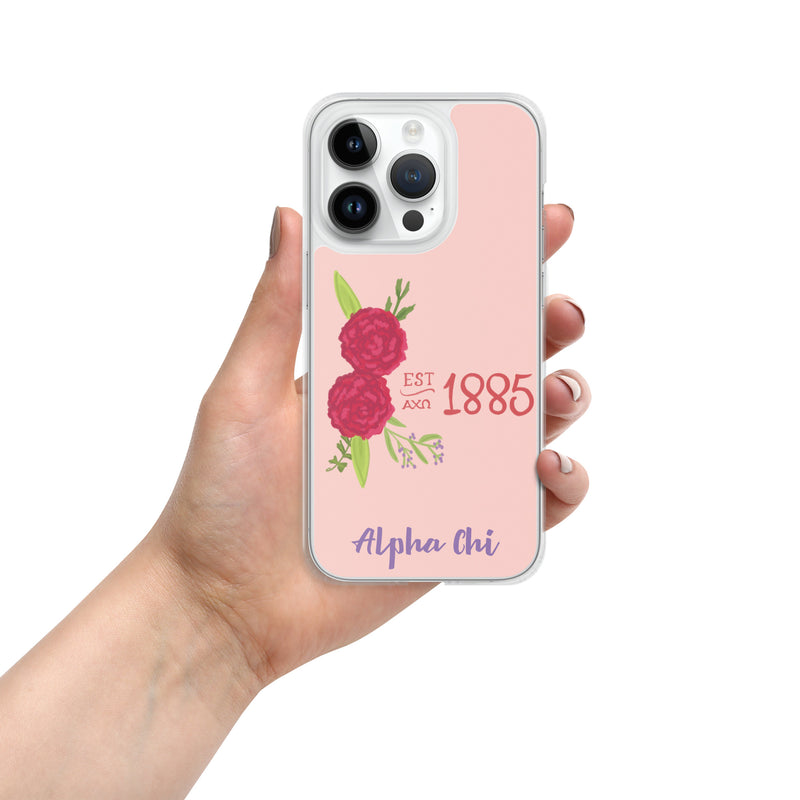 Alpha Chi Omega 1885 Founding Year Pink iPhone 14 Pro Case
