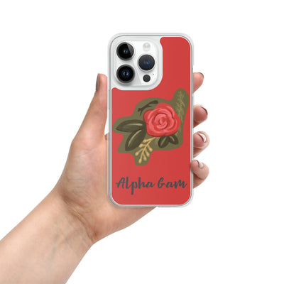 Alpha Gamma Delta Red Rose iPhone 14 Pro Case