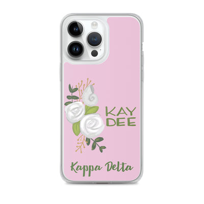Kappa Delta Kay Dee White Rose Pink iPhone 14 Pro Max Case