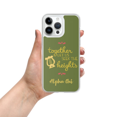 AXO Together Let Us Seek the Heights Motto Olive iPhone 14 Pro Max Case