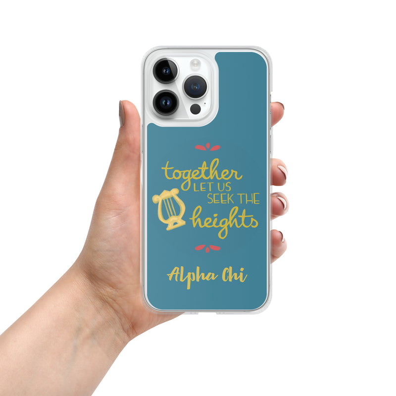 Alpha Chi Omega Motto Teal iPhone 14 Pro Max Case