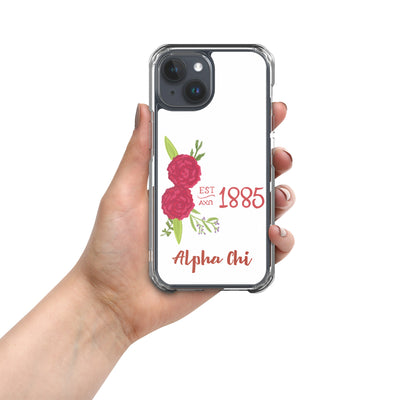 Alpha Chi Omega 1885 Founding Date White iPhone 15 Case