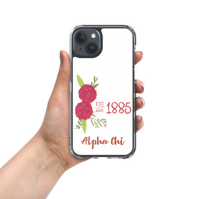 Alpha Chi Omega 1885 Founding Date White iPhone 15 Plus Case