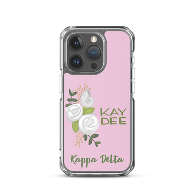 Kappa Delta Kay Dee White Rose Pink iPhone 15 Pro Case