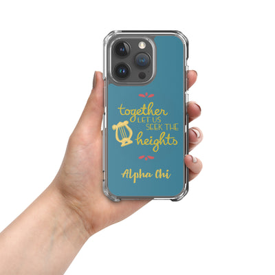 Alpha Chi Omega Motto Teal iPhone 15 Pro Case