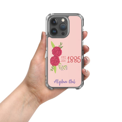 Alpha Chi Omega 1885 Founding Year Pink iPhone 15 Pro Case