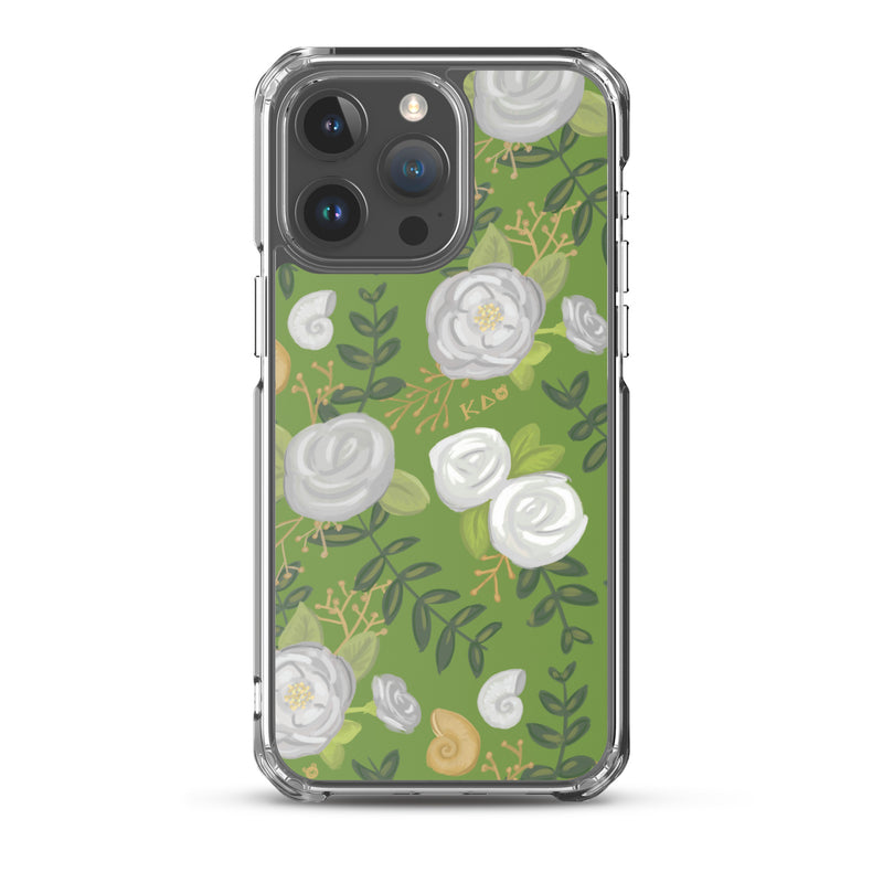 Kappa Delta Green Rose Floral Print iPhone 15 Pro Max Case