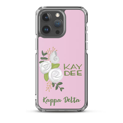 Kappa Delta Kay Dee White Rose Pink iPhone 15 Pro Max  Case