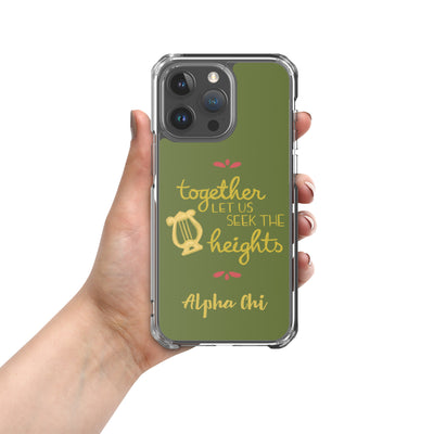 AXO Together Let Us Seek the Heights Motto Olive iPhone Case
