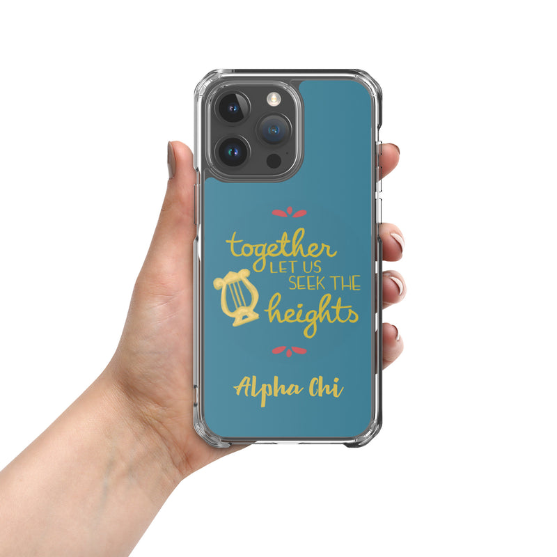 Alpha Chi Omega Motto Teal iPhone 15 Pro Max Case