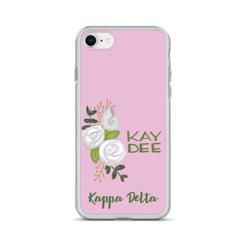 Kappa Delta Kay Dee White Rose Pink iPhone SE Case