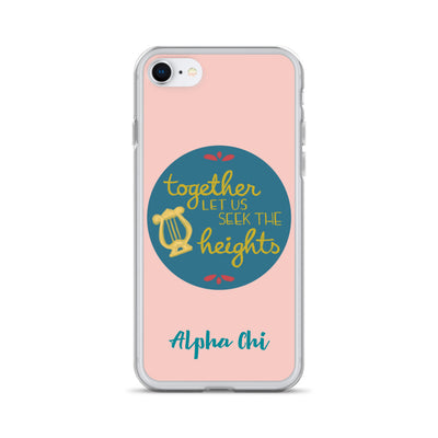Alpha Chi Omega Together Let Us Seek The Heights Pink iPhone SE Case