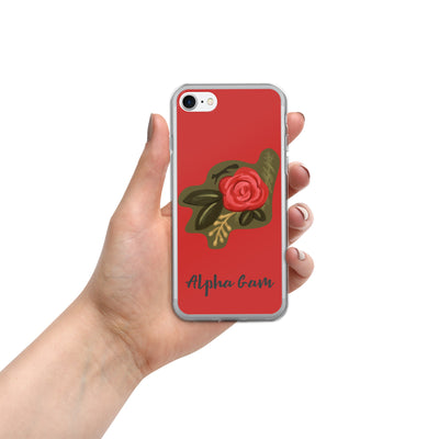 Alpha Gamma Delta Red Rose iPhone SE Case