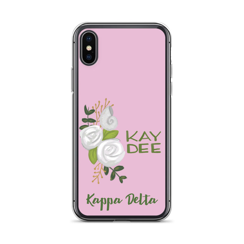 Kappa Delta Kay Dee White Rose Pink iPhone X, XS Case
