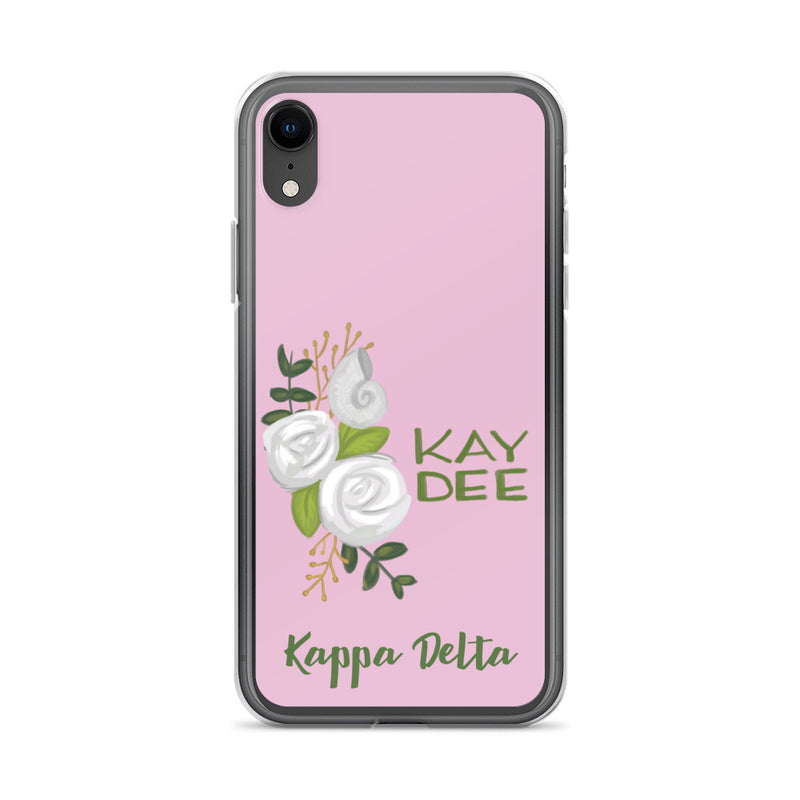 Kappa Delta Kay Dee White Rose Pink iPhone XR Case
