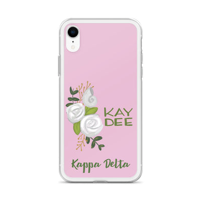 Kappa Delta Kay Dee White Rose Pink iPhone XR Case