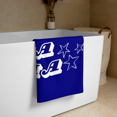 delta gamma starry towel in bathroom scene